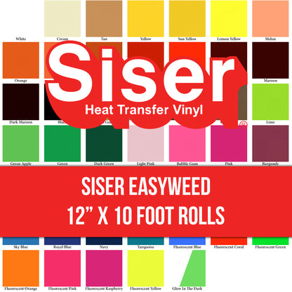 Siser 12in EasyWeed HTV Basic Colors 12 Sheet Pack - MidSouth Crafting  Supplies